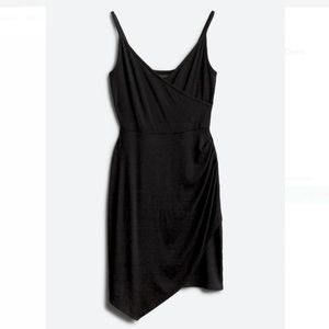 Goldray Black Knit Surplice Dress, Size S